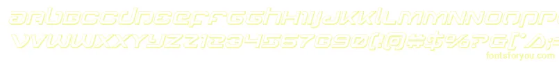Gunrunner3Dital-fontti – keltaiset fontit valkoisella taustalla