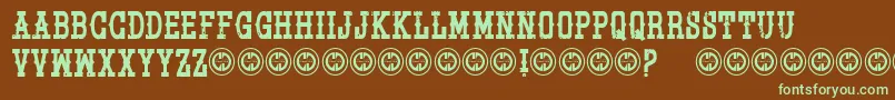 Pistolgrippump Font – Green Fonts on Brown Background