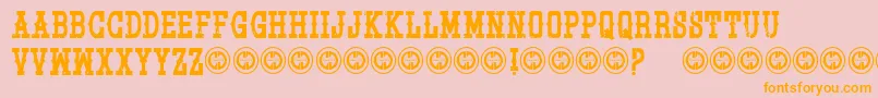 Pistolgrippump Font – Orange Fonts on Pink Background