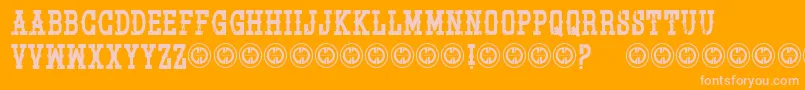 Pistolgrippump Font – Pink Fonts on Orange Background