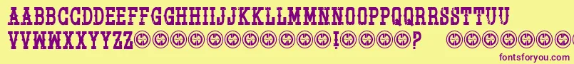 Pistolgrippump Font – Purple Fonts on Yellow Background