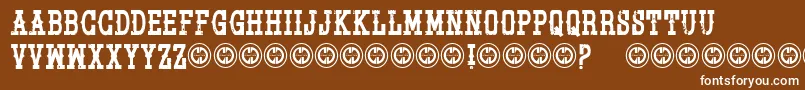 Pistolgrippump Font – White Fonts on Brown Background