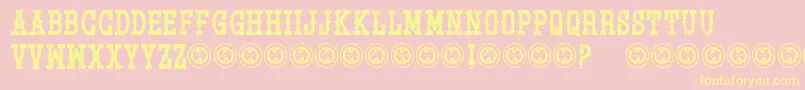 Pistolgrippump Font – Yellow Fonts on Pink Background