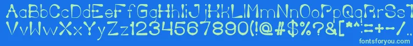 DeliciousKetchup Font – Green Fonts on Blue Background