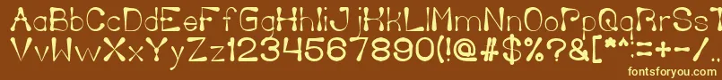 DeliciousKetchup Font – Yellow Fonts on Brown Background