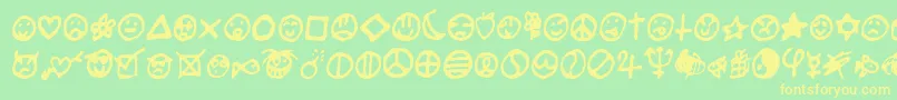 Salade Font – Yellow Fonts on Green Background