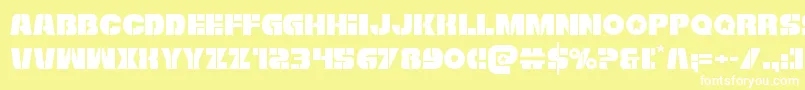 Freedomfighter Font – White Fonts on Yellow Background