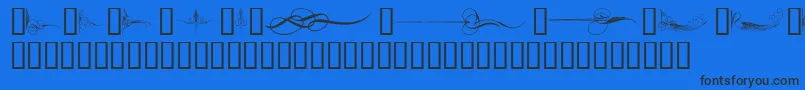 CurlyArtNouveau Font – Black Fonts on Blue Background