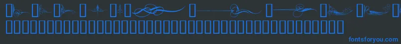 CurlyArtNouveau Font – Blue Fonts on Black Background