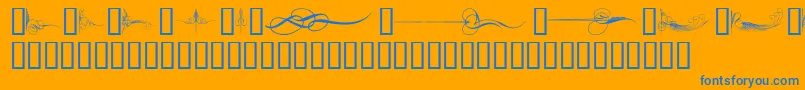 CurlyArtNouveau Font – Blue Fonts on Orange Background