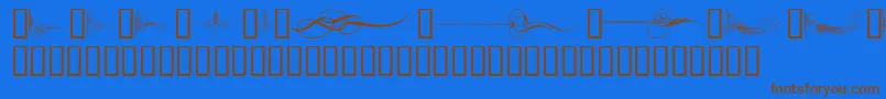 CurlyArtNouveau Font – Brown Fonts on Blue Background