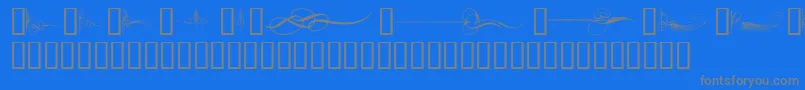 CurlyArtNouveau Font – Gray Fonts on Blue Background