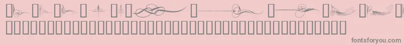 CurlyArtNouveau Font – Gray Fonts on Pink Background