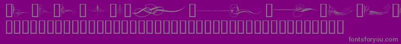 Czcionka CurlyArtNouveau – szare czcionki na fioletowym tle
