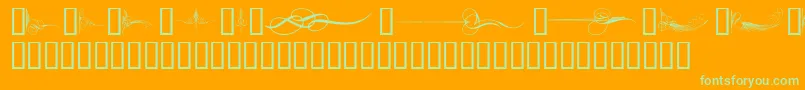 CurlyArtNouveau Font – Green Fonts on Orange Background