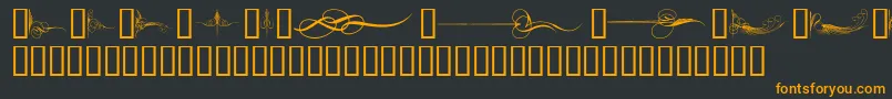 CurlyArtNouveau Font – Orange Fonts on Black Background
