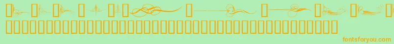 Шрифт CurlyArtNouveau – оранжевые шрифты на зелёном фоне