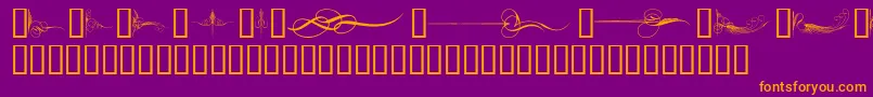 CurlyArtNouveau Font – Orange Fonts on Purple Background