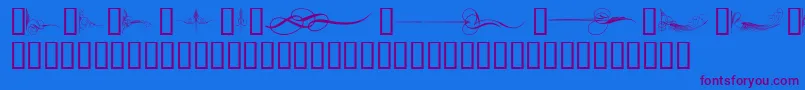 CurlyArtNouveau Font – Purple Fonts on Blue Background