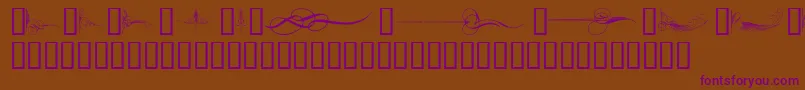 CurlyArtNouveau-Schriftart – Violette Schriften auf braunem Hintergrund