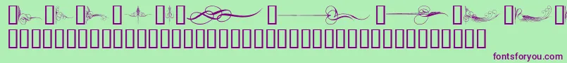 CurlyArtNouveau Font – Purple Fonts on Green Background