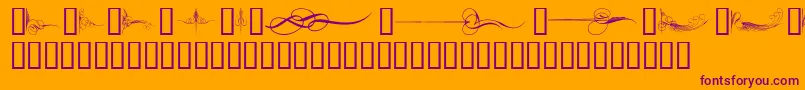CurlyArtNouveau Font – Purple Fonts on Orange Background
