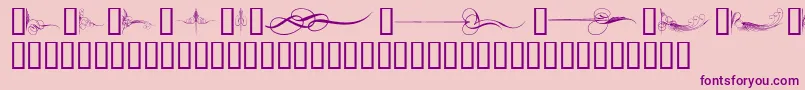CurlyArtNouveau-Schriftart – Violette Schriften auf rosa Hintergrund