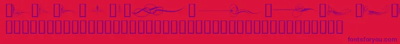 CurlyArtNouveau Font – Purple Fonts on Red Background