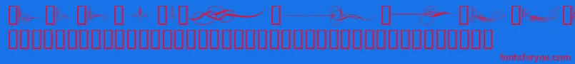 CurlyArtNouveau Font – Red Fonts on Blue Background