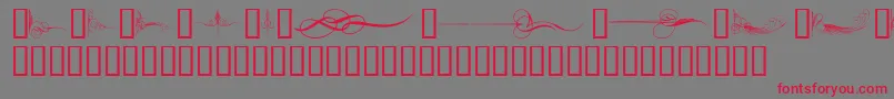 フォントCurlyArtNouveau – 赤い文字の灰色の背景