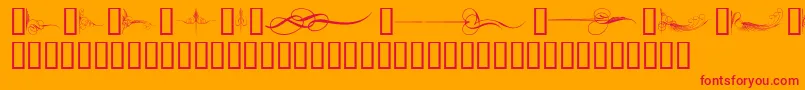 CurlyArtNouveau Font – Red Fonts on Orange Background
