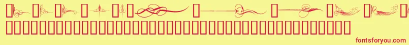 CurlyArtNouveau Font – Red Fonts on Yellow Background