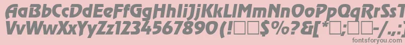 Fonte AgzeppelinOblique – fontes cinzas em um fundo rosa