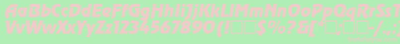 AgzeppelinOblique Font – Pink Fonts on Green Background