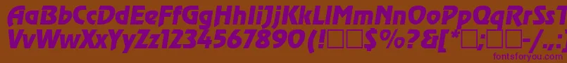 AgzeppelinOblique Font – Purple Fonts on Brown Background
