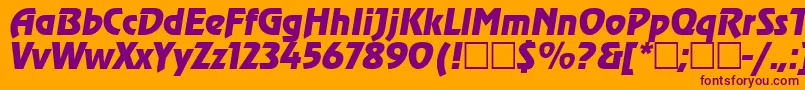 AgzeppelinOblique Font – Purple Fonts on Orange Background