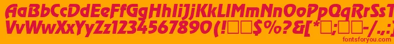 AgzeppelinOblique Font – Red Fonts on Orange Background