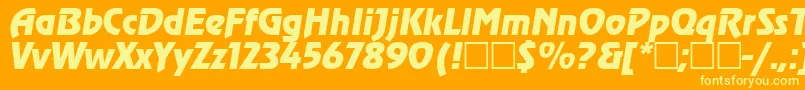 AgzeppelinOblique-fontti – keltaiset fontit oranssilla taustalla