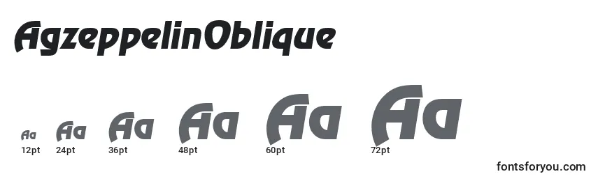 Размеры шрифта AgzeppelinOblique