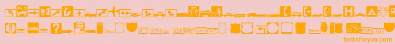 EsriTransportationCivic Font – Orange Fonts on Pink Background