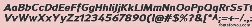 Fonte SavileHeavyitalic – fontes pretas em um fundo rosa