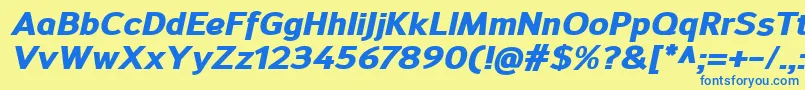 SavileHeavyitalic Font – Blue Fonts on Yellow Background