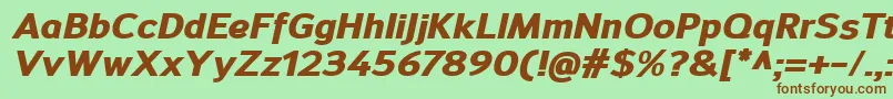 SavileHeavyitalic Font – Brown Fonts on Green Background