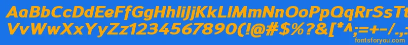 SavileHeavyitalic Font – Orange Fonts on Blue Background