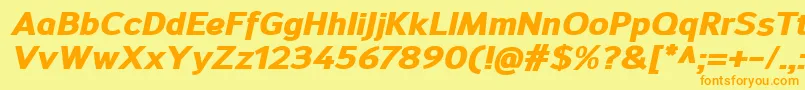 SavileHeavyitalic Font – Orange Fonts on Yellow Background