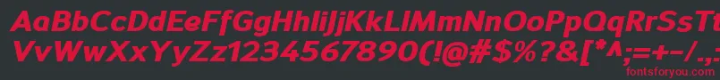 SavileHeavyitalic-Schriftart – Rote Schriften auf schwarzem Hintergrund