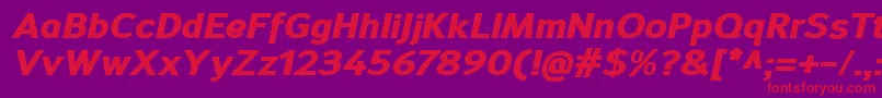 SavileHeavyitalic Font – Red Fonts on Purple Background