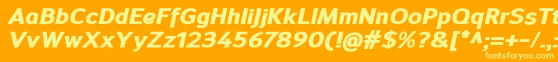 SavileHeavyitalic Font – Yellow Fonts on Orange Background