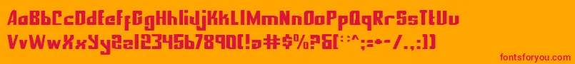 フォントNexpresf – オレンジの背景に赤い文字