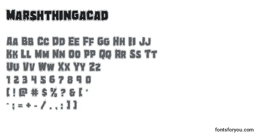 Marshthingacad-fontti – aakkoset, numerot, erikoismerkit